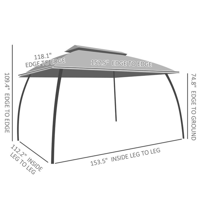 9.83-Ft X 13-Ft Beige Rectangle Semi-Permanent Soft Top