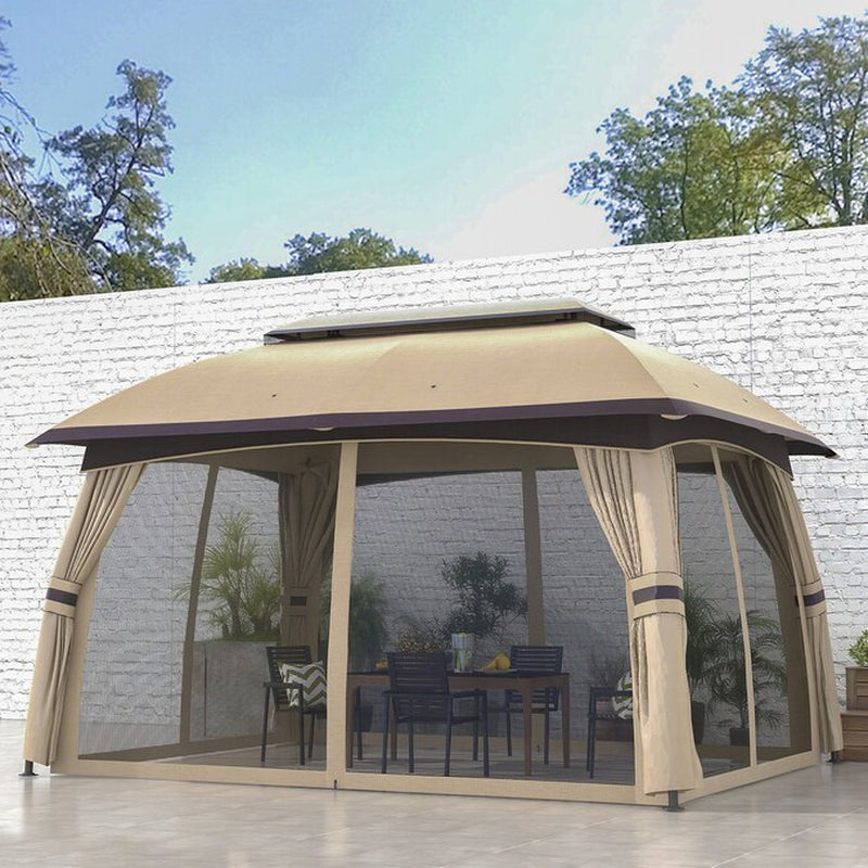9.83-Ft X 13-Ft Beige Rectangle Semi-Permanent Soft Top