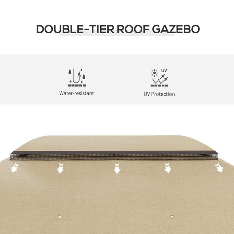 9.83-Ft X 13-Ft Beige Rectangle Semi-Permanent Soft Top