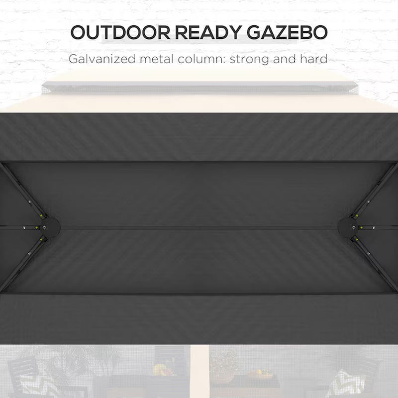 9.83-Ft X 13-Ft Beige Rectangle Semi-Permanent Soft Top