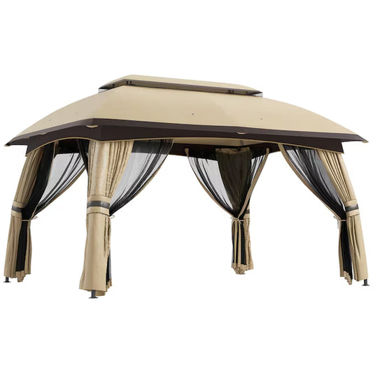9.83-Ft X 13-Ft Beige Rectangle Semi-Permanent Soft Top
